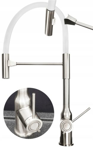 Quadron Scarlett floor-standing kitchen faucet white, silver