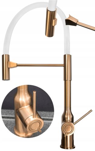 Quadron Scarlett Q Line freestanding kitchen faucet, copper white