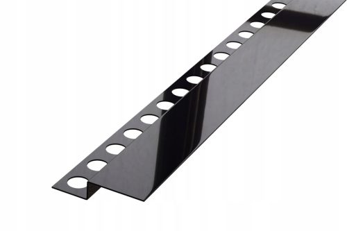 Linear drain glass mosaic sloping front strip black glossy 130 cm