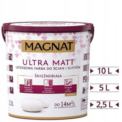  Magnat Latex Wall Paint 10 l, snow white matt