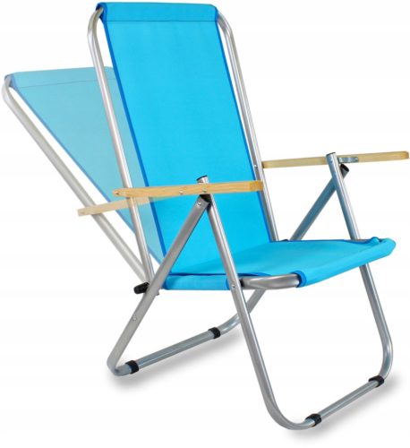 Sun loungers and garden and terrace E-Sezon deck chair, aluminium, blue and navy blue