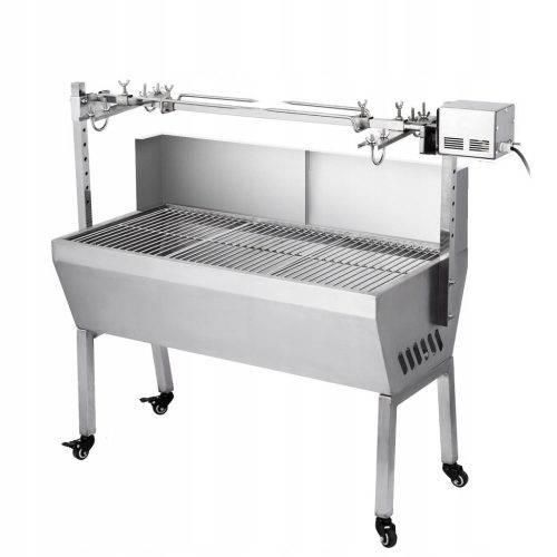  CHARCOAL GRILL ROASTING SPIT STAINLESS STEEL 870mm