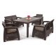 A set of garden and patio furniture Allibert plastic garden furniture set Corfu Fiesta Set brown 5-pcs.