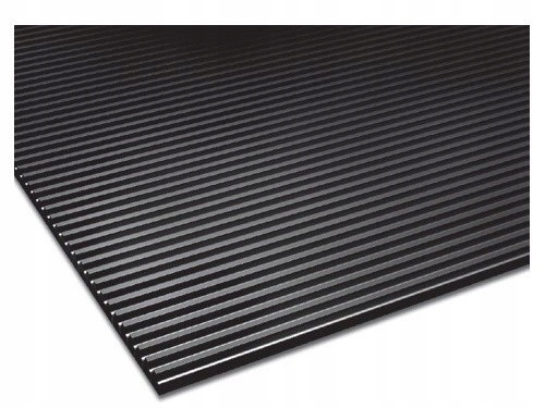 Rubber floor covering, ribbed, 3 mm x 1200 mm