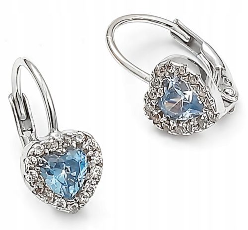  Silver heart earrings with zircons