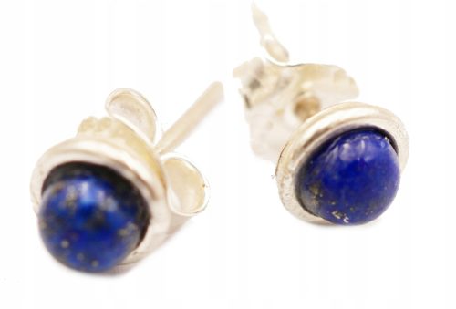  Beautiful silver earrings-stud-lapis lazuli 0.4cm