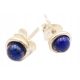  Beautiful silver earrings-stud-lapis lazuli 0.4cm