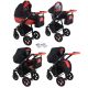  3in1 Dwarf NEXXO black RED SPORT stroller