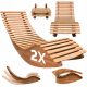 Sun loungers and garden and terrace Deuba deck chair made of beige and brown wood