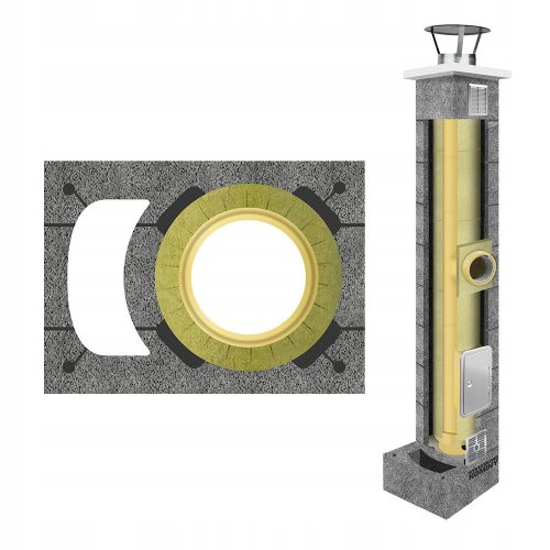 Insulated ceramic chimney system, diameter 180, 8 m