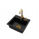 Brado DON Single Bowl Sink Beta Faucet Dispenser Siphon Gold Black Granite