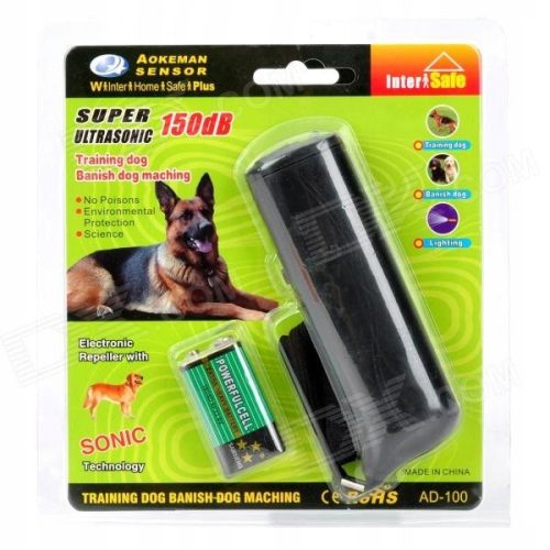  Dog Repellent Ultrasonic Trainer, 3-in-1 Flashlight