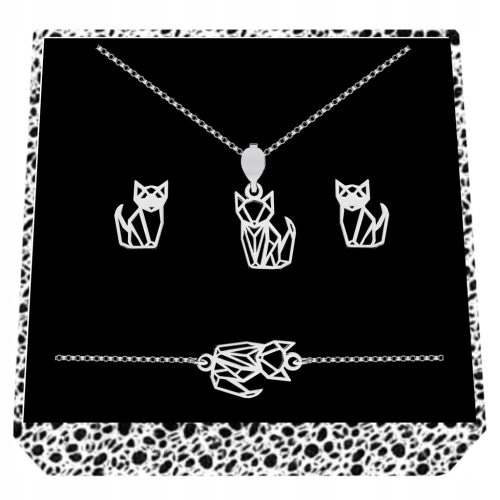  SILVER SET SMALL FOX FOX silver 925