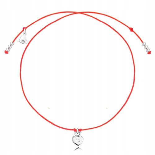  String bracelet with silver heart 925