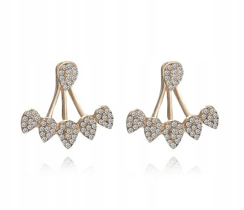  DOUBLE SIDED EARRINGS FROM THE BACK GOLD CRYSTALS