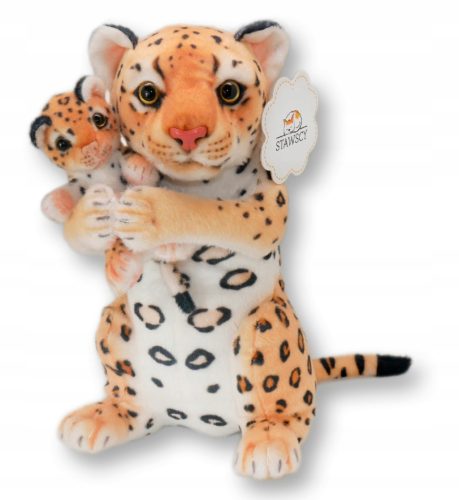  PANTHER WITH A CHILD cat PLUSH TOY sitting MASCOT