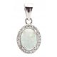  BEAUTIFUL RHODIUM-PLATED SILVER MARQUISE PENDANT WITH OPAL