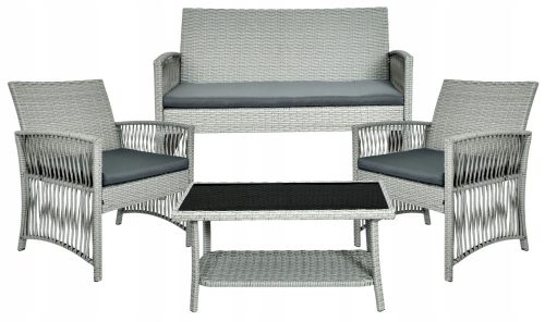 A set of garden and patio furniture Garden furniture set eHockers Technorattan Kalina grey 4-pcs.