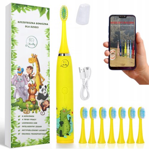  HEELLY SONIC TOOTHBRUSH FOR CHILDREN, CROCODILE, 8 HEADS