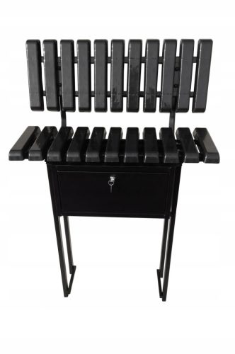 Mar-Pol bench with backrest 80 x 30 x 120 cm, black