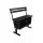 Bench with metal backrest 82 x 25 cm