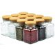 Food container jars with wooden stoppers. Container size 150 ml, 12 pieces