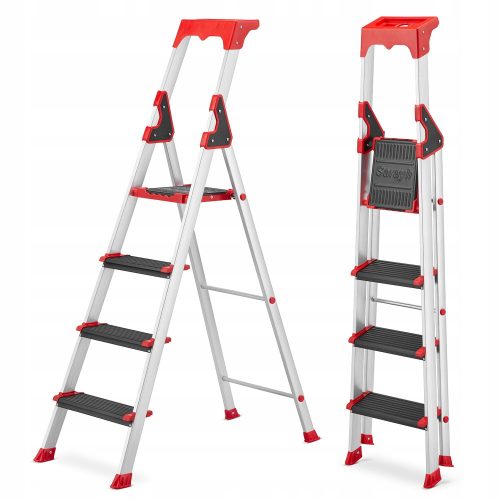 Higher ladder 3.05 m aluminum 1 x 4 up to 150 kg