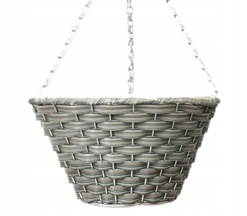  Dixiestore flowerpot, 31 cm x 31 x 16 cm, diameter 31 cm, plastic in grey and silver tones