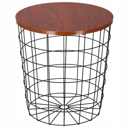  Springos Coffee Table Round Coffee Table 42 x 42 x 45 cm Black
