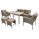 A set of garden and patio furniture Garden furniture set Contrast grey technorattan, 6 pieces.