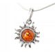  Silver PENDANT with AMBER delicate + CHAIN