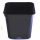  Zoigarden flowerpot, 7 cm x 7 x 7 cm, diameter 7 cm, black plastic