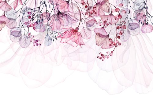 Photo wallpaper LEAVES NATURE WATERCOLOR 294x260 02 F