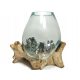 Decorative figures and sculptures for the home Vase sculpture GLASS on root forest decor made of glass