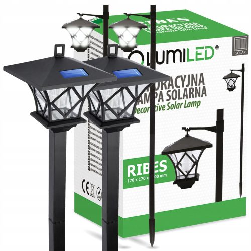  Lumiled solar lamp, black, 155 cm, 2 pcs.