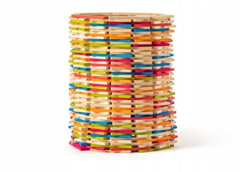  WOODEN BLOCKS PLANKS 200 PIECES IN A BUCKET CHILDREN'S TOY