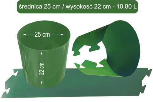  Clip flower pot for growing vegetables, 25x22 cm, green