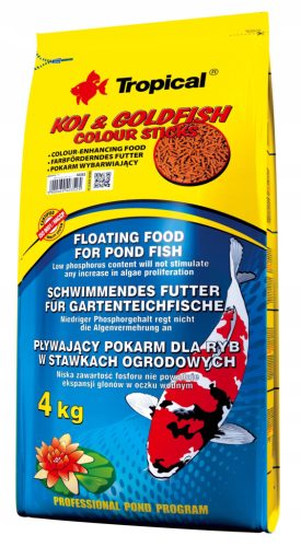  Futter in Form von Tropical Koi & Goldfish Color Sticks 4 kg