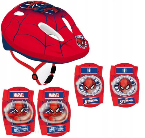  Casque de vélo rouge Spider-Man Seven 9057 + ensembles de protections Marvel 9063 universels