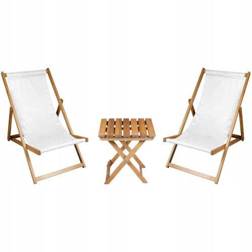 Sun loungers and garden and terrace Meblo-Styl deck chair, white wood