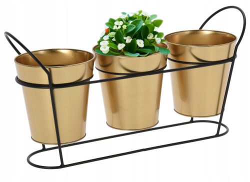 Pots and planters for outdoor and garden Flowerpot 23 x 44.5 cm, gold-coloured metal