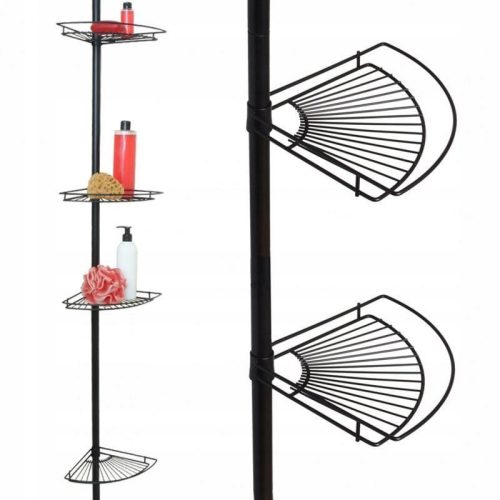 Yoka Home Telescopic Corner Shelf 276 x 28.8 x 21.5 cm Metal Black