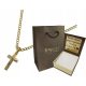  Men's Gold Chain Pancerka 2.50 mm with Cross pr 585 Free Engraving