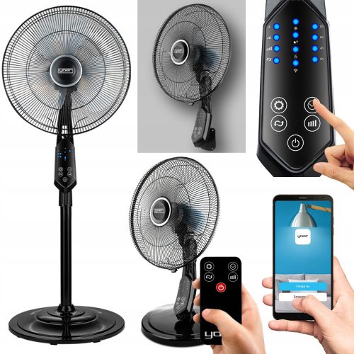  Yoer Trifano Ventilateur sur pied noir