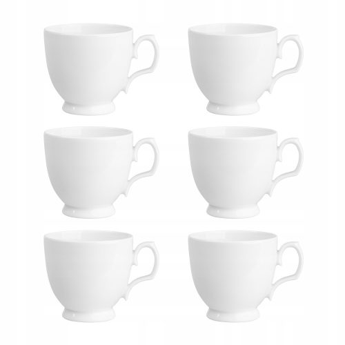 Cup and saucer for coffee and tea MariaPaula cup white porcelain 350 ml 6-pcs.