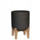 Pots and planters for outdoor and garden Pottery pots 47 cm x 47 x 62.5 cm made of black ceramic