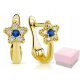  GOLD STAR EARRINGS SAPPHIRE YEAR 333 8K