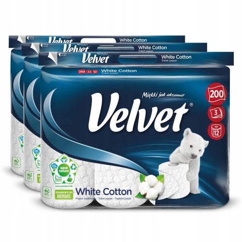 Toilet paper velvet toilet paper unscented, 36 pieces.