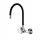 Invena VERSO wall-mounted kitchen faucet, black, silver