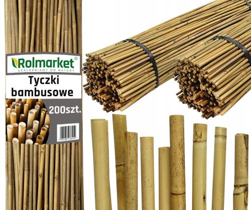 Garden stakes for plants Rolmarket bamboo pole 120 cm x 8 mm 200 pcs.